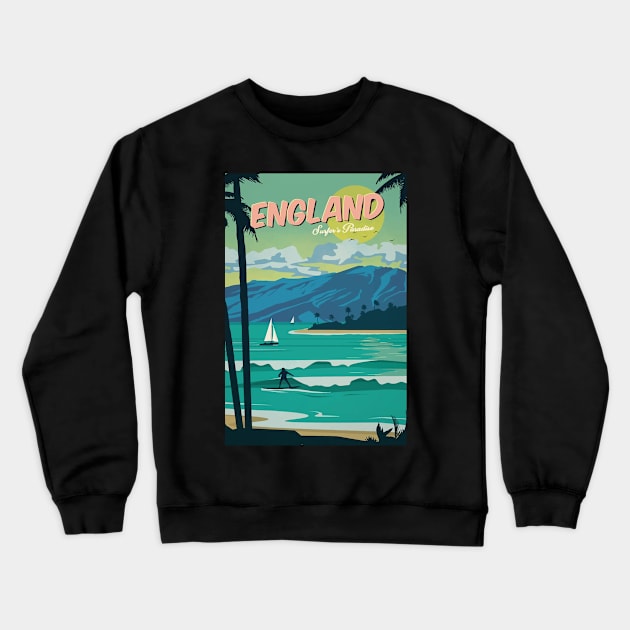 England surfer's paradise Crewneck Sweatshirt by NeedsFulfilled